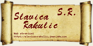 Slavica Rakulić vizit kartica